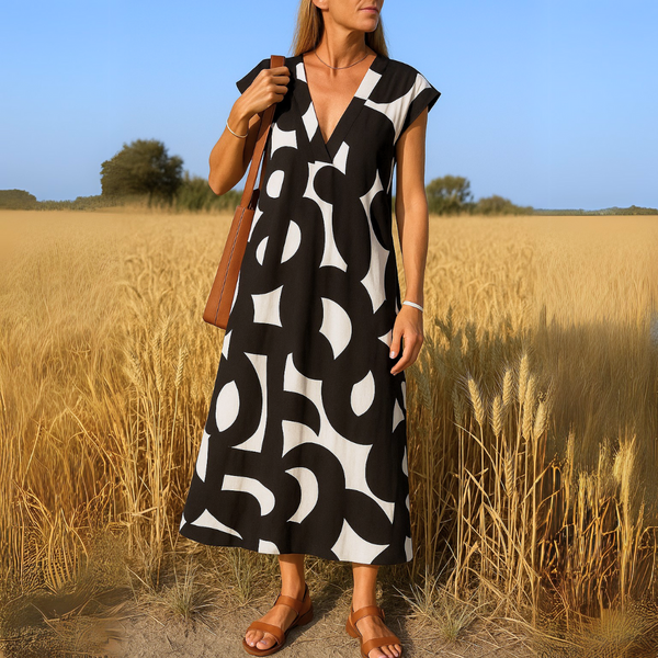 Valérie | Flowing V-neck dress