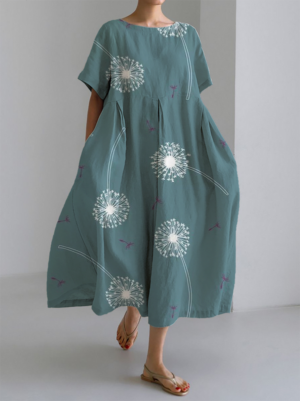 AURORA  - Maxi dress with beautiful dandelion print