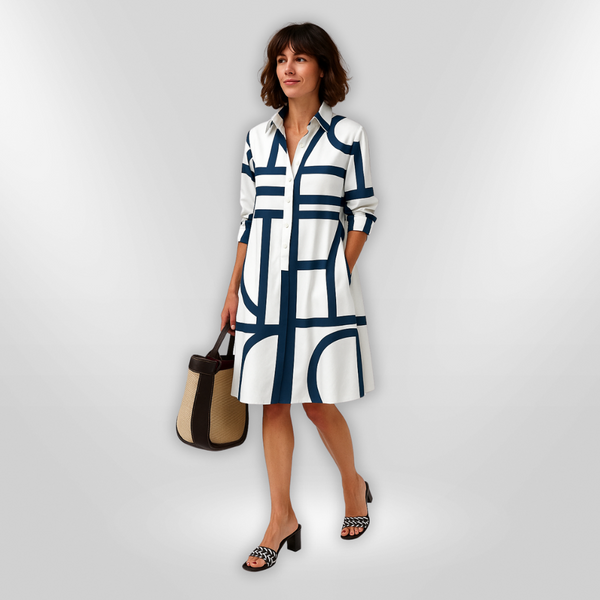 Geometric Pattern Midi Dress