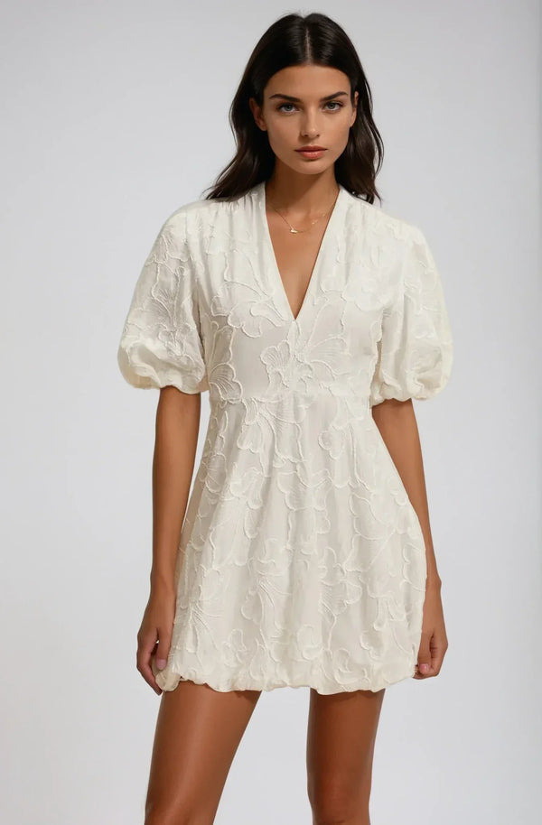 ALBA  | Short Embroidered Summer Dress