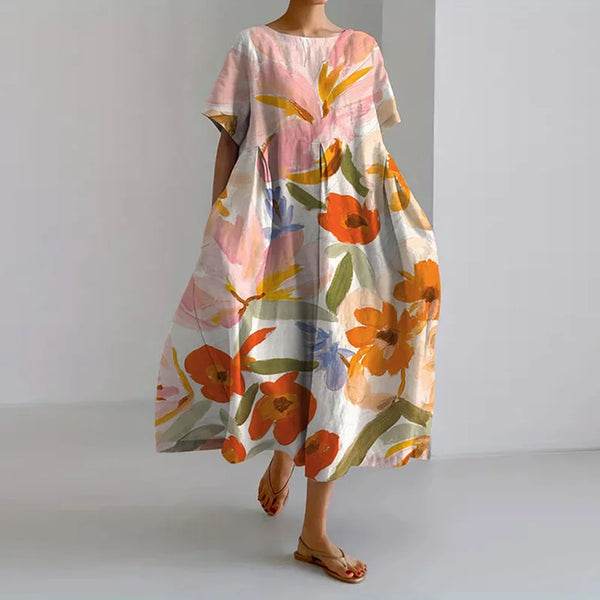 VALENTINA | Summery Floral Dress with Flattering Cut and Freedom of Movement