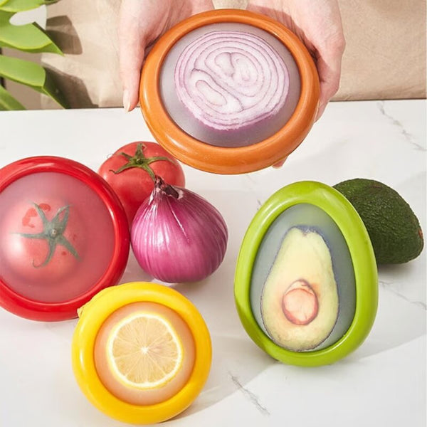 Reusable lids for cut fruits and vegetables (x4)