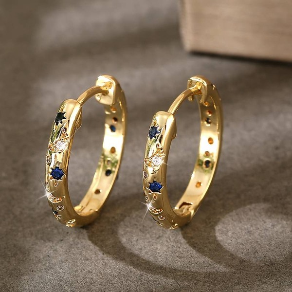 Vintage gold and diamond-encrusted earrings